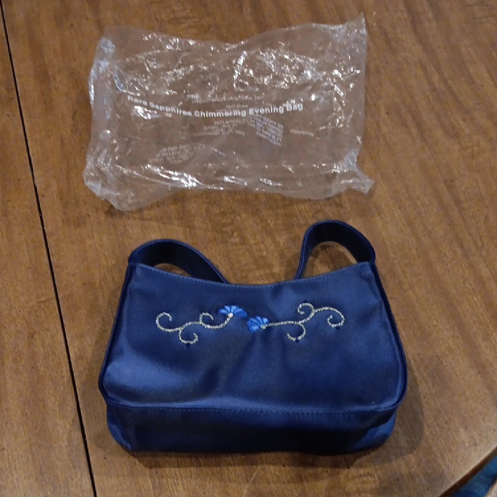 Elegant Blue Embroidered Women's Bag